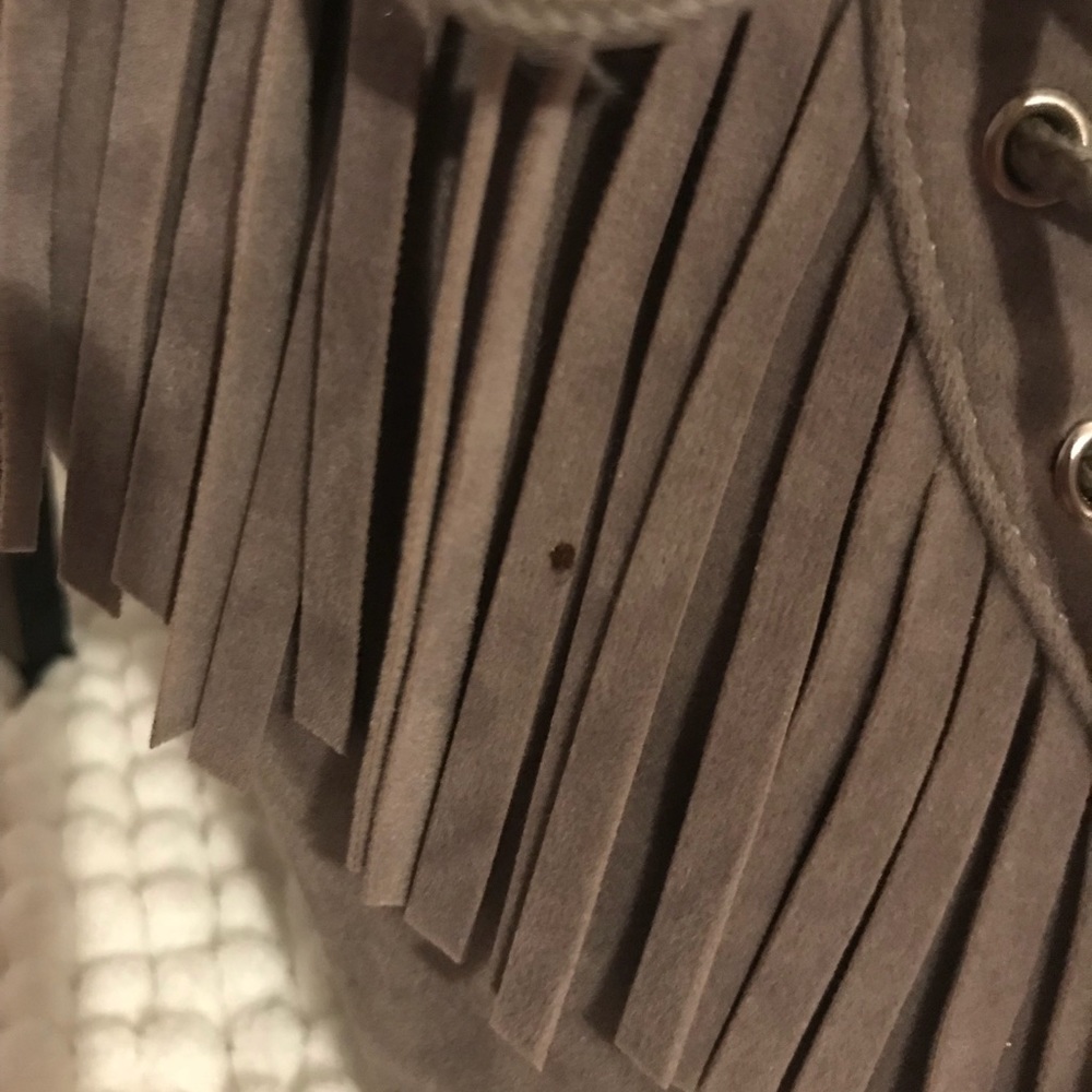 Gray lace up open toe booties - Picture 2 of 6